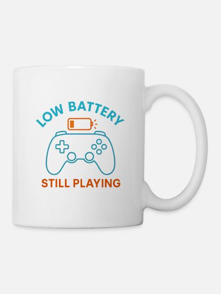 Batterie faible Continuez à jouer - Mug blanc - blanc