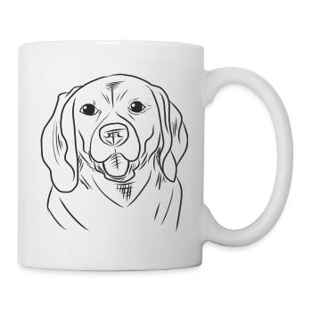 Drôle Beagle Croquis Line Art Chien Design pour Animal de Compagnie - Mug blanc - blanc - Droite