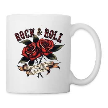 Roses Rock and Roll Positive Vibes - Mug - white - Right