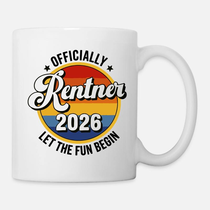Rentner 2026 Retro Patch Frührente Abschlußparty - Tasse - Weiß