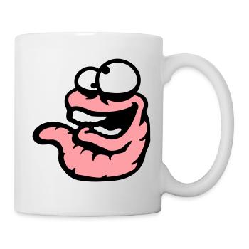 Worm Laughing Crazy Squinting Silly Stupid - Mug - white - Right