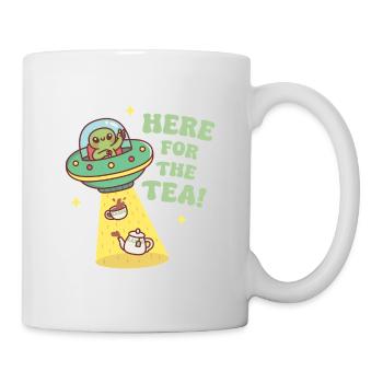 Lustiger Außerirdischer Hier Für Den Tee - Tasse - Weiß - Rechts