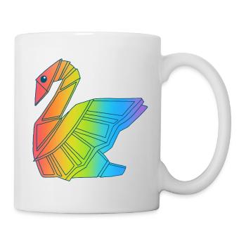 Regenbogen-Schwan - Tasse - Weiß - Rechts
