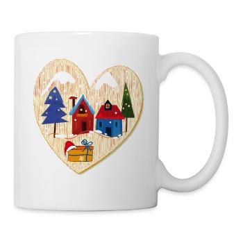 Winterdorf mit Häusern - Tasse - Weiß - Rechts