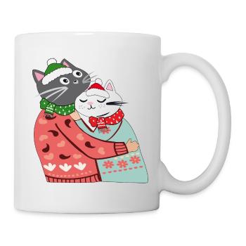  Katzen im Winterzauber - Tasse - Weiß - Rechts