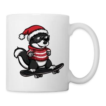 Skunk Noël drôle - Mug blanc - blanc - Droite