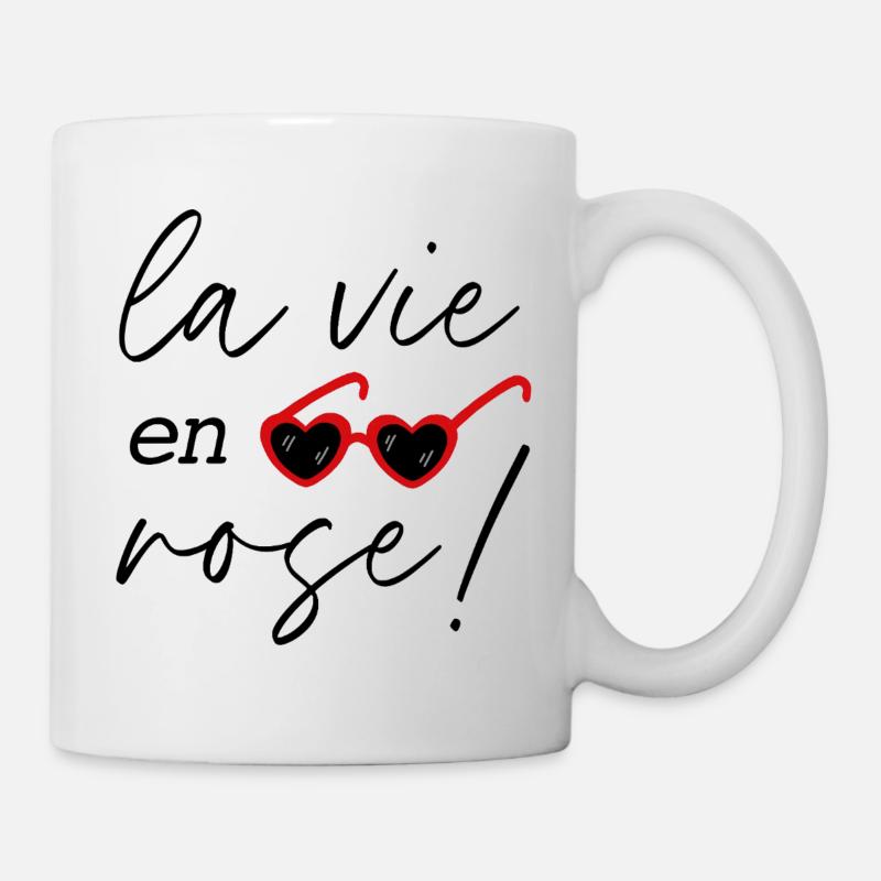 "La vie en rose" - Tasse - Weiß