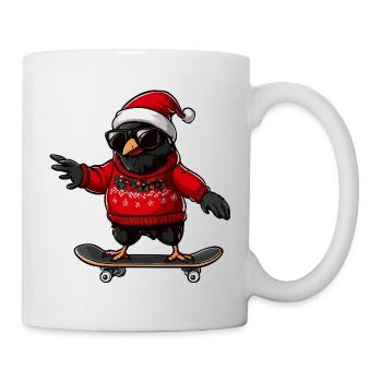 Rabe Krähe Weihnachten Lustig - Tasse - Weiß - Rechts