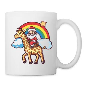 Giraffe Weihnachtsmann Weihnachten - Tasse - Weiß - Rechts