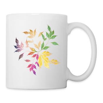 Arrangement de feuilles délicatement scintillant – Nature Art - Mug blanc - blanc - Droite