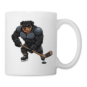 Cool Rottweiler Joueur de Hockey sur Glace Master Sport - Mug blanc - blanc - Droite