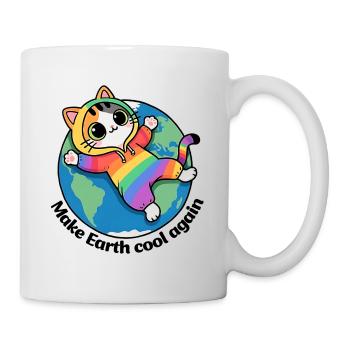 Rette den Planeten Erde, mach die Erde wieder cool - Tasse - Weiß - Rechts