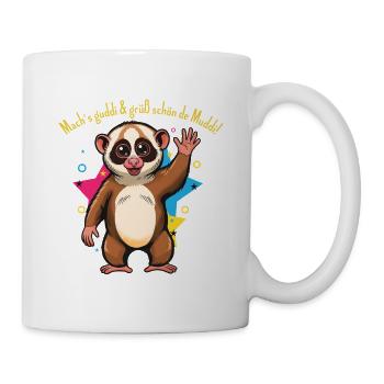 Guddi Lemur Jubelmotiv. Adieu drôle. - Mug blanc - blanc - Droite