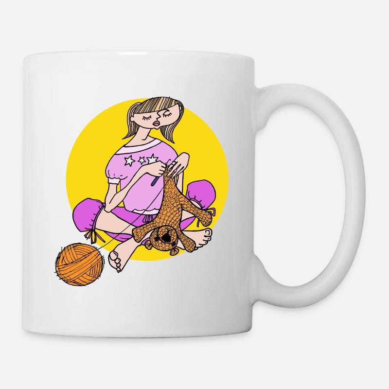 Mädchen in Pink - Tasse - Weiß