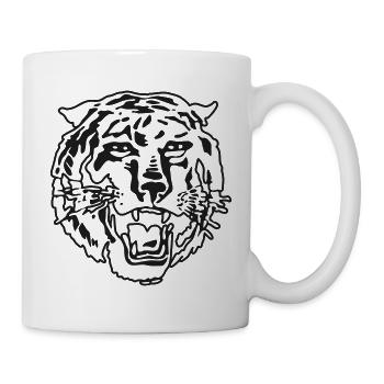Tiger Head – Wildcat Jungle Wilderness Animal Motif - Mug - white - Right