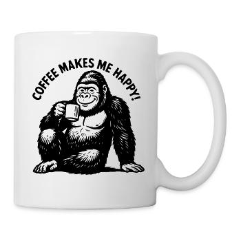 Coffee makes me happy! Coffee Coffee Coffee - Tasse - Weiß - Rechts