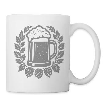 Beer Glass Hop Wreath - Mug - white - Right