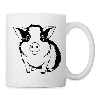 Meerschweinchen T-shirt Geschenk - Tasse - Weiß - Rechts