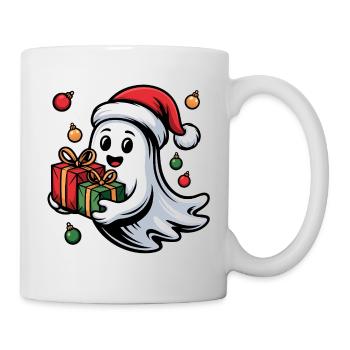 Weihnachtsgeist mit Geschenken - Tasse - Weiß - Rechts