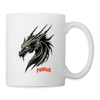 Motif contrasté de tête de dragon - Mug blanc - blanc - Droite