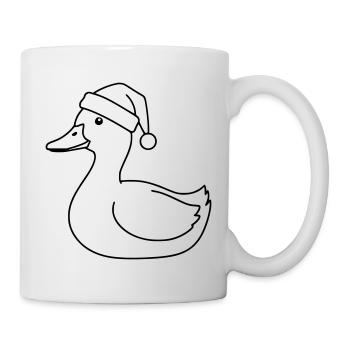 Art de lignes de canard de Noël - Mug blanc - blanc - Droite