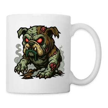 Untote Bulldogge - Tasse - Weiß - Rechts