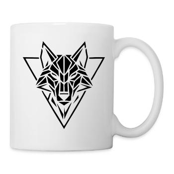 Alpha Spirit Geometric Wolf T-Shirt - Tasse - Weiß - Rechts