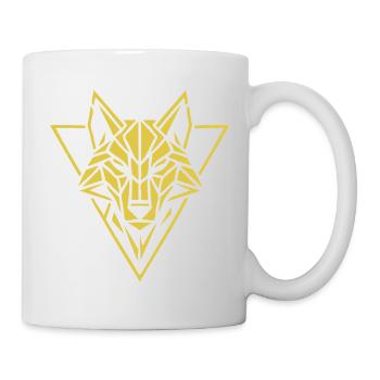 Geometrischer Wolfskopf Gold - Tasse - Weiß - Rechts