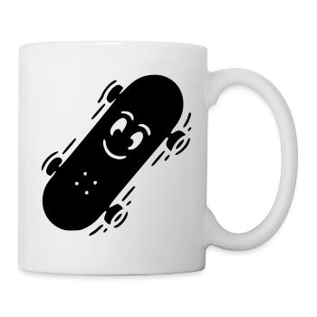 Planche à roulettes qui rit | Dessin animé de patineur drôle - Mug blanc - blanc - Droite