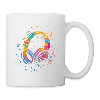 Headphones Music EDM DJ Music Lover - Mug - white - Right