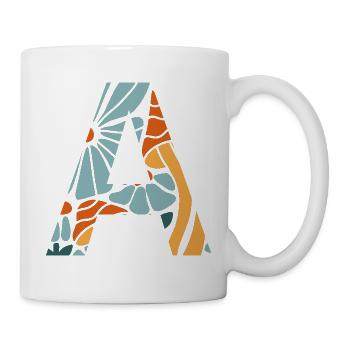 Lettre a fleurs groovy idée cadeau  - Mug blanc - blanc - Droite