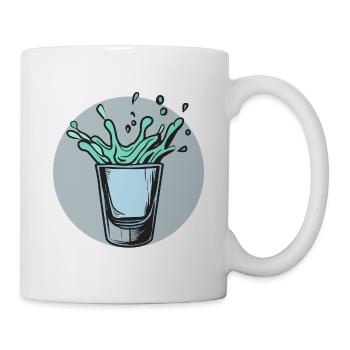 Spritziges Glas-Splash Motiv - Tasse - Weiß - Rechts