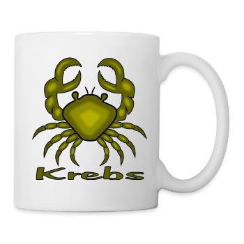 Signe du zodiaque Cancer en bleu - Mug blanc - blanc - Droite