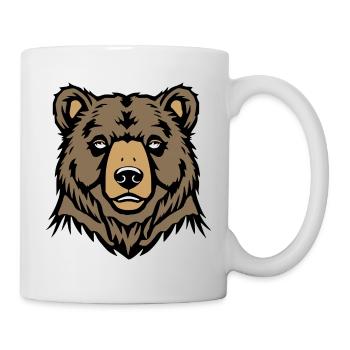 lustiger Bär Bärenkopf Bären T-shirt Geschenk - Tasse - Weiß - Rechts
