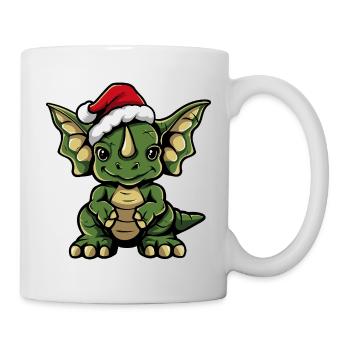 Dinosaure tricératops Noël - Mug blanc - blanc - Droite
