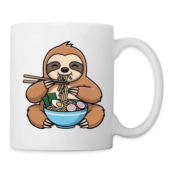 Faultier Asia Nudelsuppe Ramen Malaysia China - Tasse - Weiß - Rechts