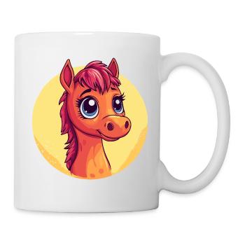 Cuddly Pony Portrait Cartoon - Mug - white - Right