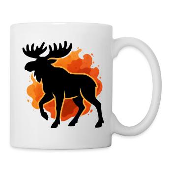 Flaming moose silhouette - Mug - white - Right