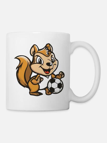Eichhörnchen Fußball - Tasse - Weiß