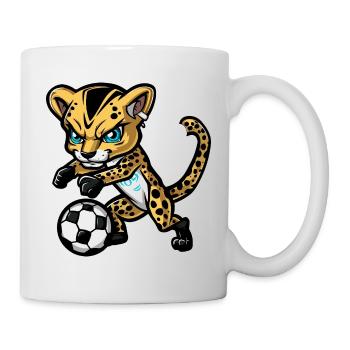 Gepard Fußball Comic - Tasse - Weiß - Rechts