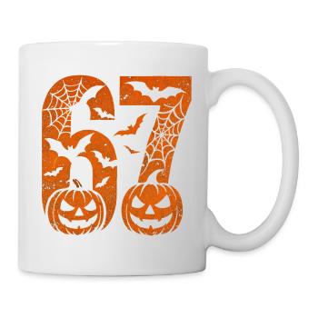 Fun 67 Number 6-7 6 7 Halloween Six Seven - Mug - white - Right