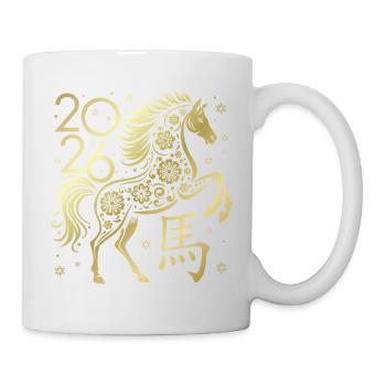 Nouvel an chinois du cheval 2026 - Mug blanc - blanc - Droite