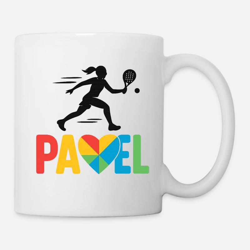 Padel Heart Colors Logo - Mug - white