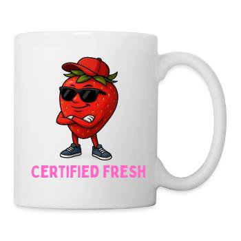 Certified fresh - Frische Erdbeere Streetwear - Tasse - Weiß - Rechts