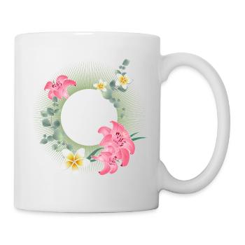 Tropical flower frame – floral nature design - Mug - white - Right