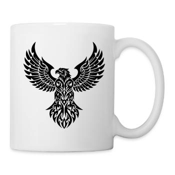 Tribal Adler – Symbol der Stärke und Freiheit - Tasse - Weiß - Rechts