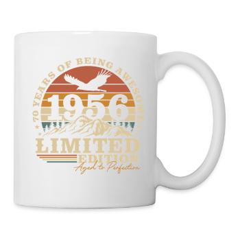 70. Geburtstag Geschenk Jahrgang 1956 geboren  - Tasse - Weiß - Rechts