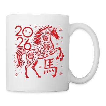 Nouvel an chinois du cheval 2026 - Mug blanc - blanc - Droite