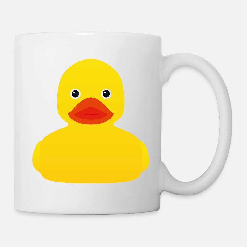 Yellow rubber duck retro pop art - Mug - white