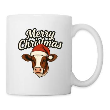 Merry Christmas Simmentaler Kuh Shirt - Tasse - Weiß - Rechts